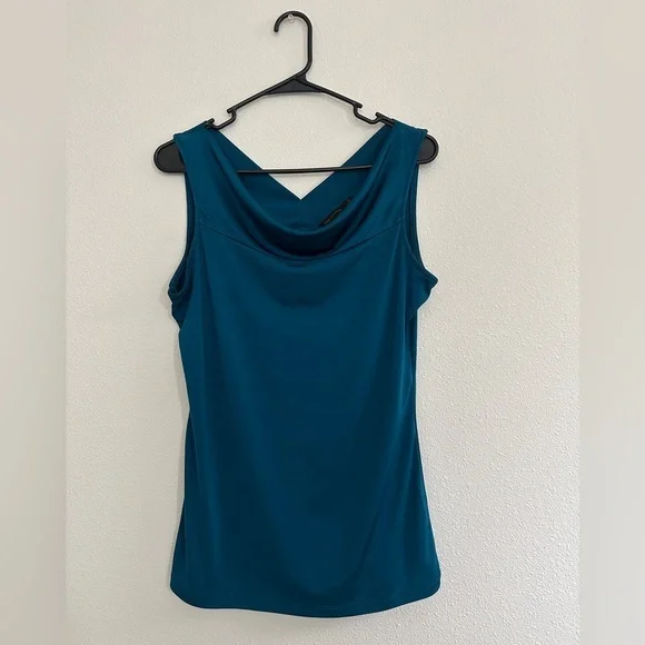 The Limited Teal Draped Neck Tank Top - Picture 1 of 5
